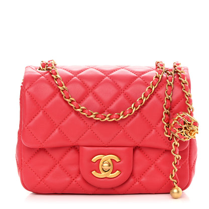 Chanel Lambskin Quilted Mini Pearl Crush Flap Red 1 of 12