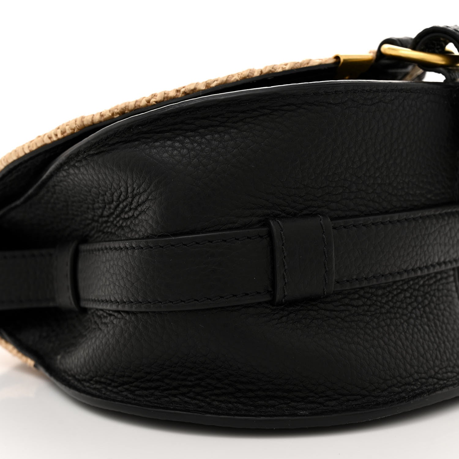 Chloe Raffia Calfskin Marcie Small Marcie Round Crossbody Bag Hot Sand 9 of 12