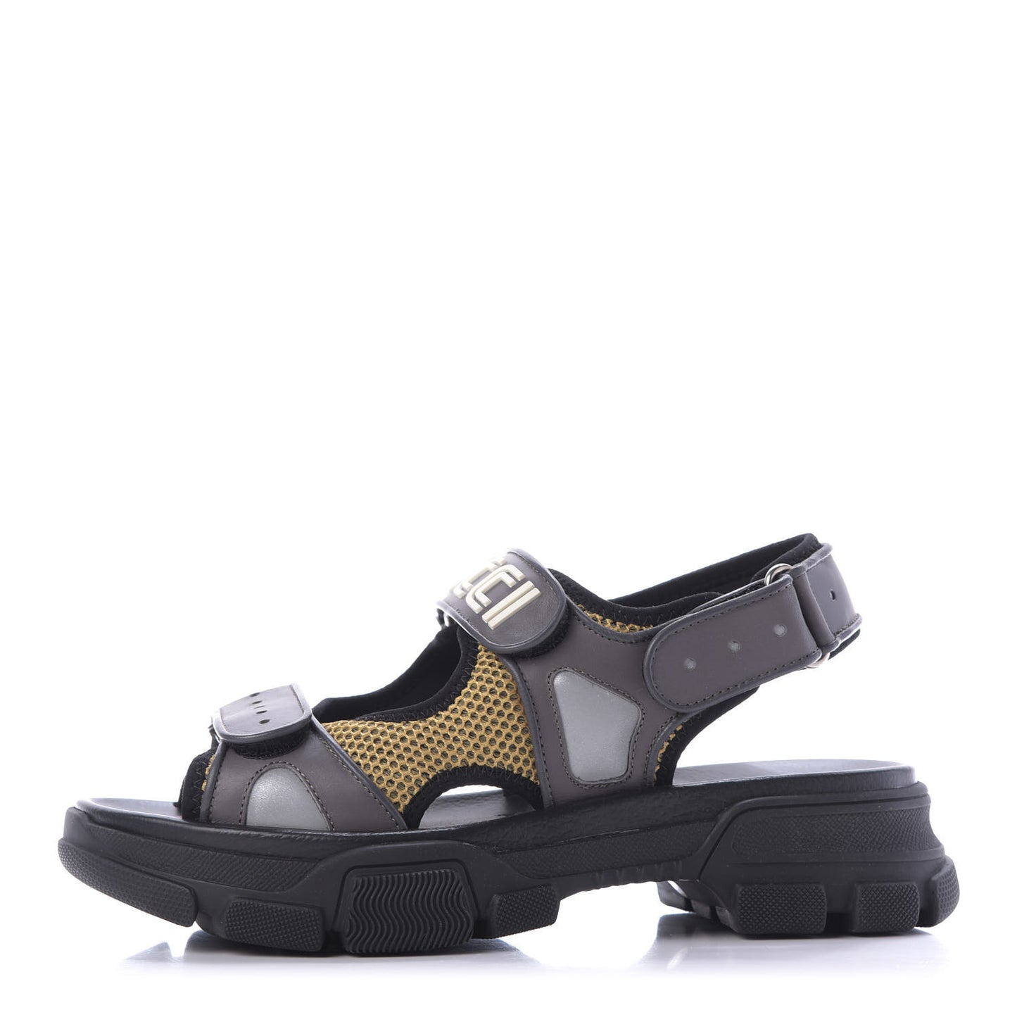 X SEGA Nappa Mesh Mens Aguru Sandals 8 Loess Black