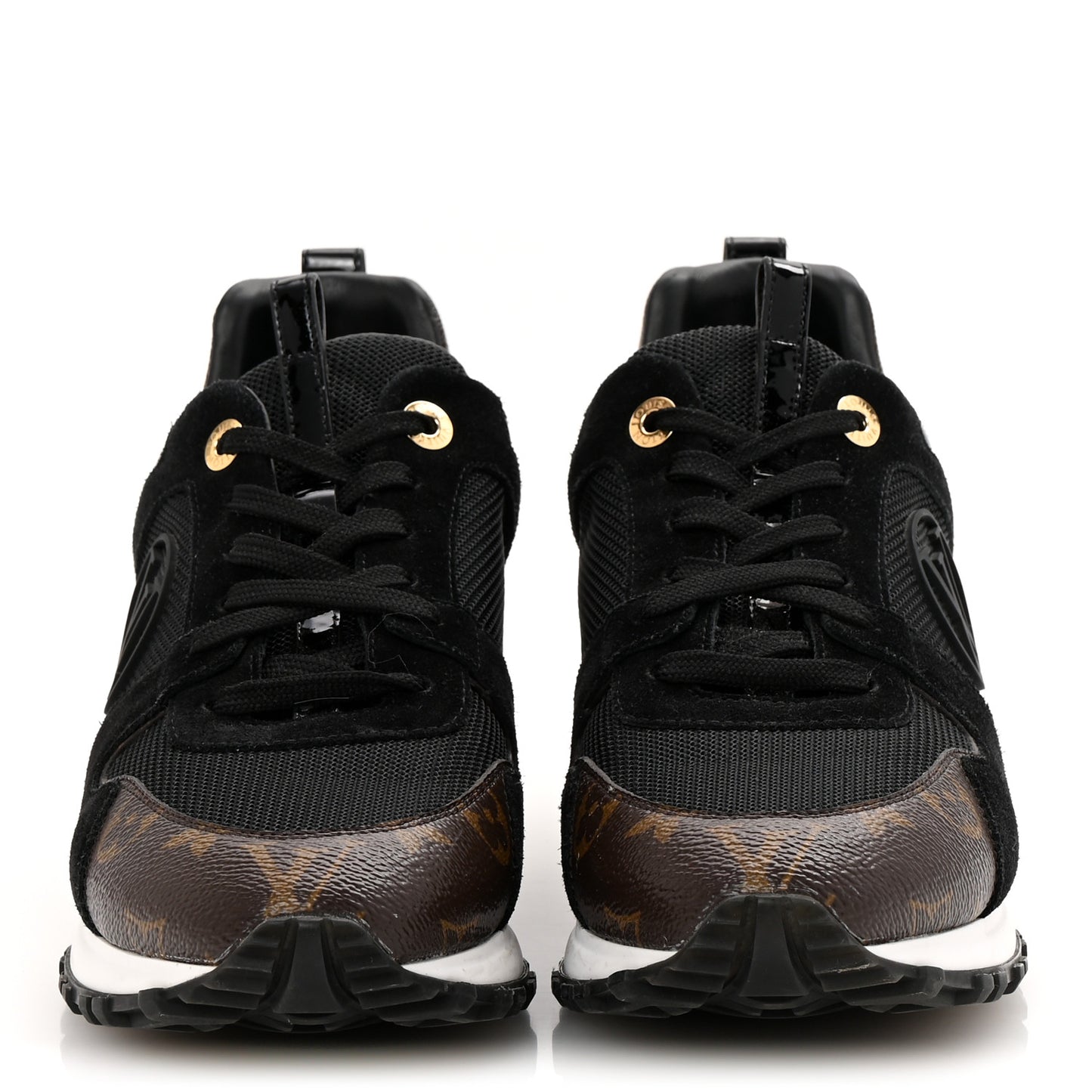 Suede Monogram Run Away Sneakers 39 Black