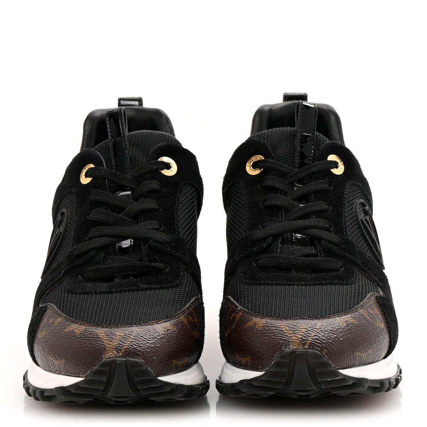 Louis Vuitton Suede Monogram Run Away Sneakers 39 Black 3 of 9