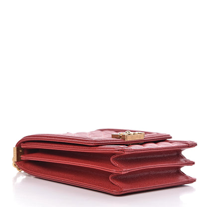 Chanel Caviar Quilted North South Boy Flap Red 4 of 10