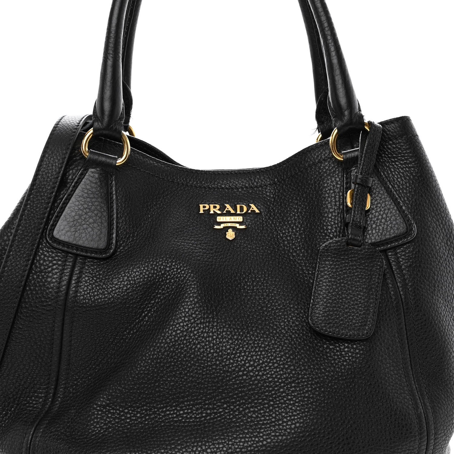 Prada Vitello Daino Shoulder Bag Black 13 of 13
