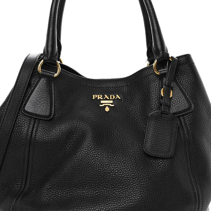 Prada Vitello Daino Shoulder Bag Black 13 of 13