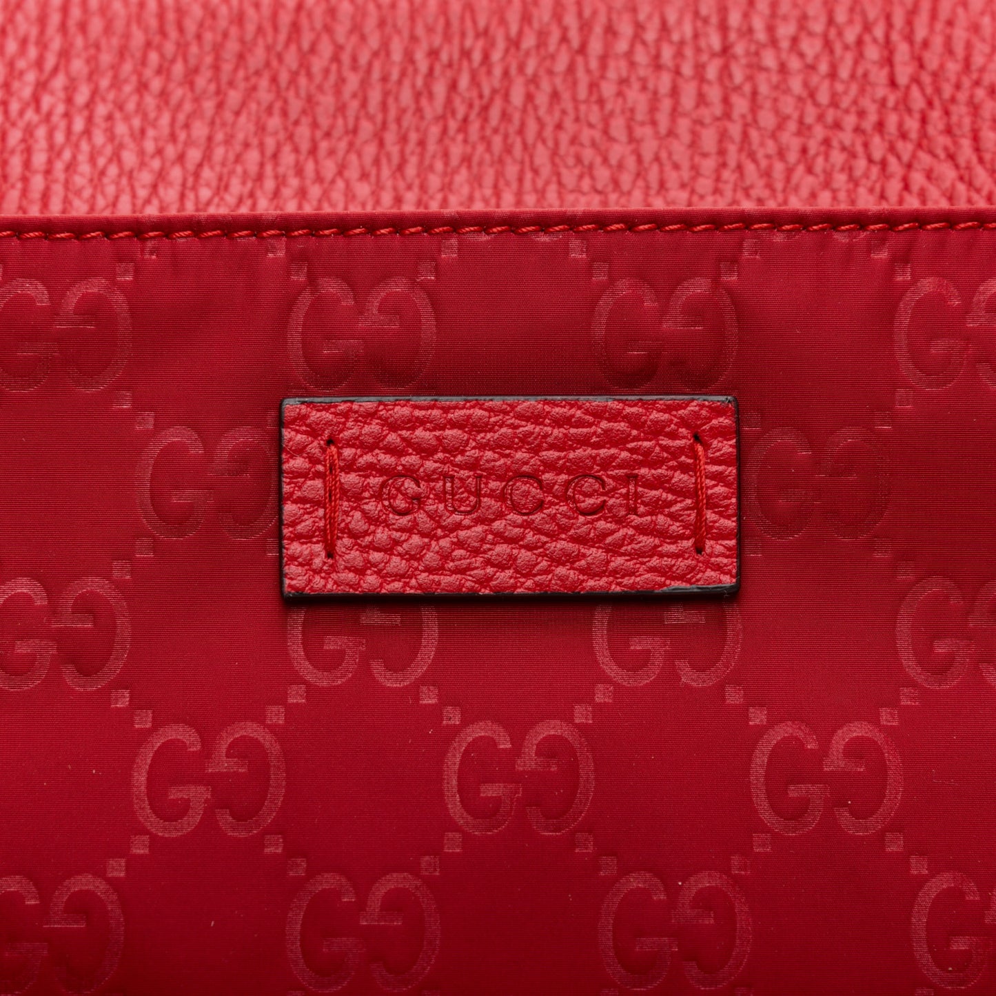 Nylon Monogram Dollar Calfskin Flat Messenger Bag Vibrant Red