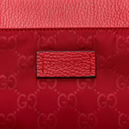 Gucci Nylon Monogram Dollar Calfskin Flat Messenger Bag Vibrant Red 10 of 11