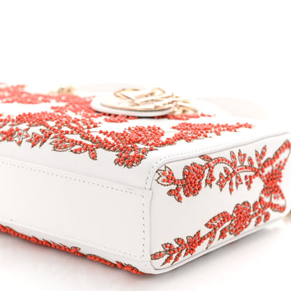 Christian Dior Calfskin Bead Embroidered Ramage Butterfly Lady D-Joy White 9 of 9