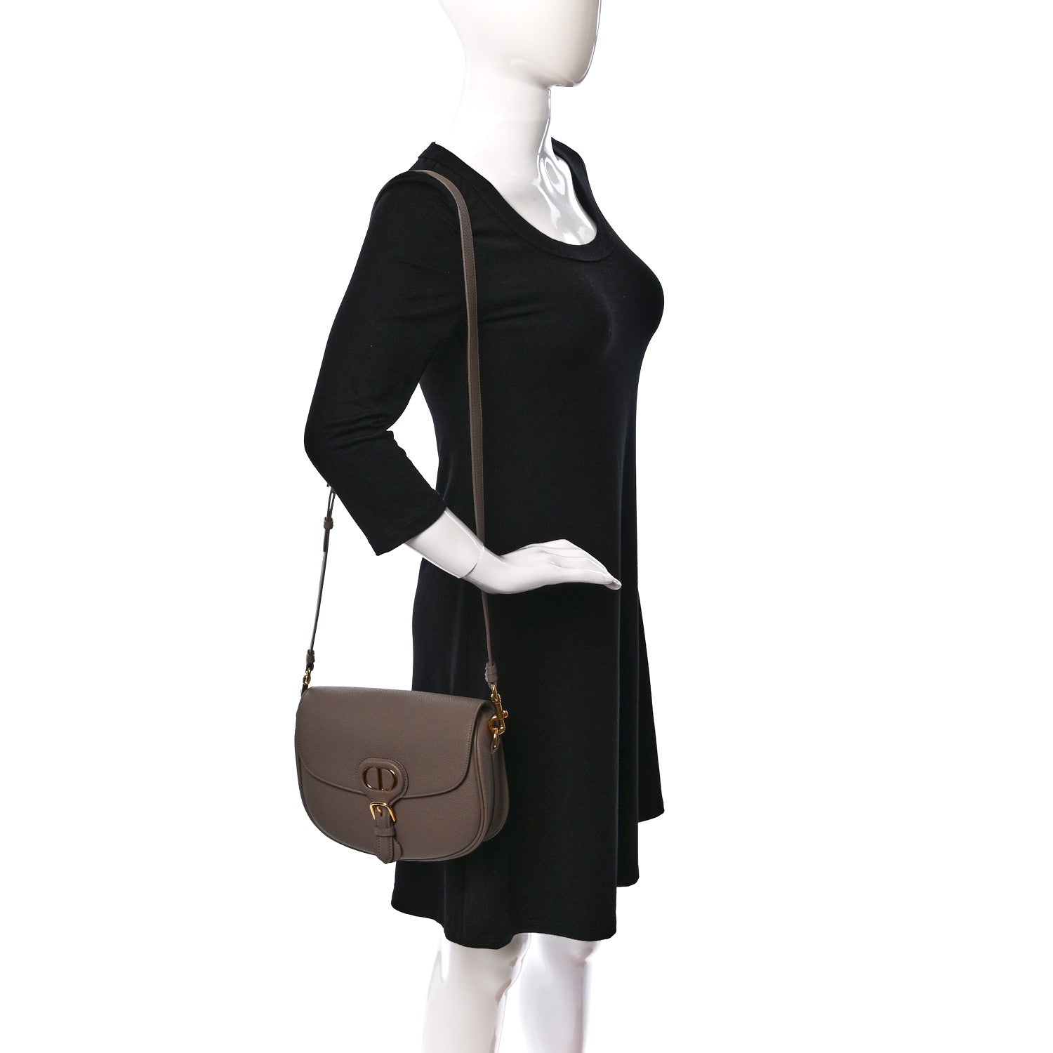 Christian Dior Grained Calfskin Medium Bobby Flap Warm Taupe 2 of 9
