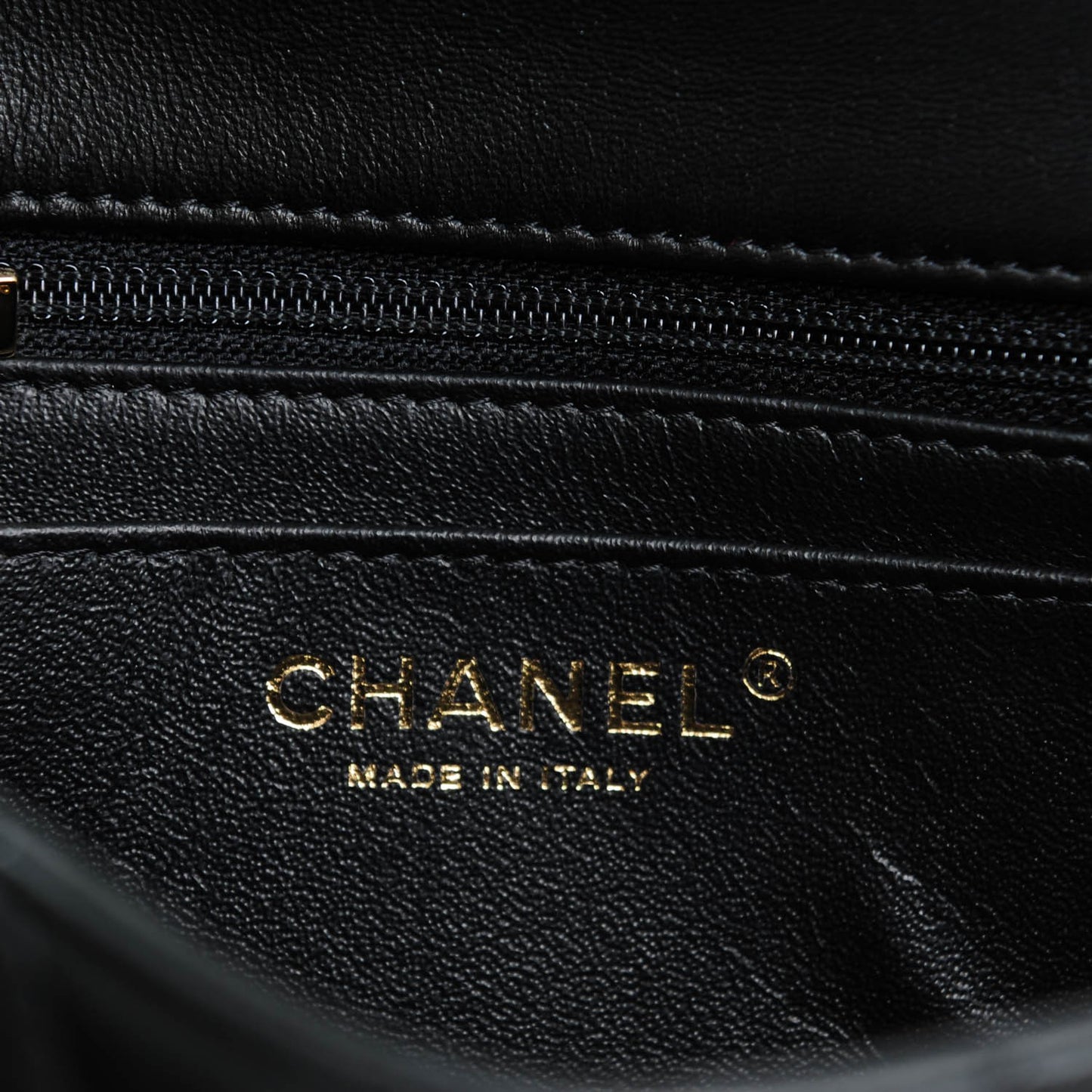 Lambskin Quilted Mini Rectangular Flap Black