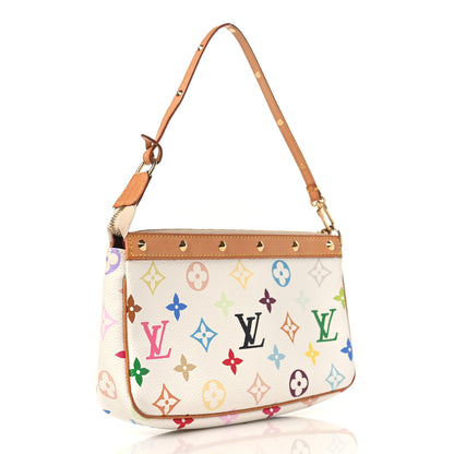 Louis Vuitton Monogram Multicolor Pochette Accessories White 3 of 10