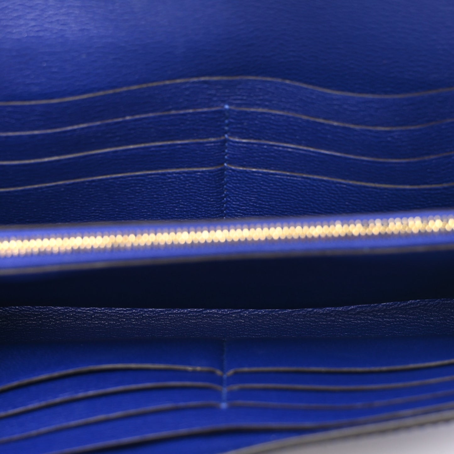 Shiny Alligator Kelly Longue Wallet Bleu Electrique
