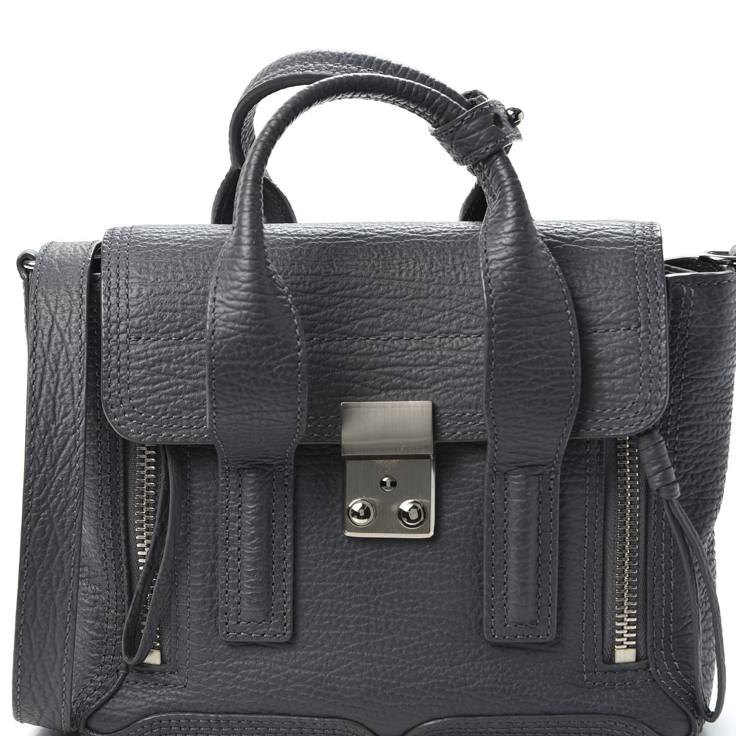 3.1 Textured Calfskin Mini Pashli Satchel Storm