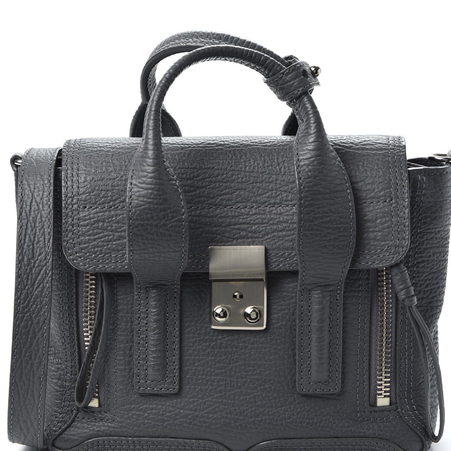 3.1 Phillip Lim 3.1 Textured Calfskin Mini Pashli Satchel Storm 10 of 10