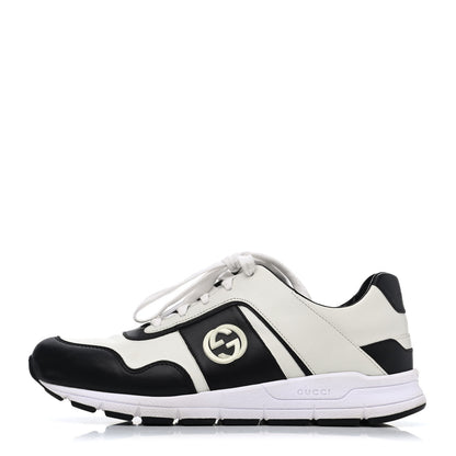 Gucci Calfskin Womens Interlocking G Sneakers 40 Black White 1 of 4