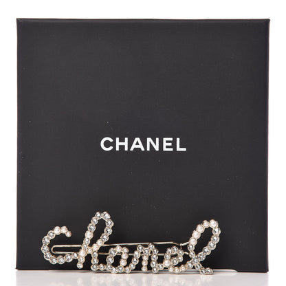 Chanel Metal Glass Swirling Pearls Hair Clip Gold 5 of 5