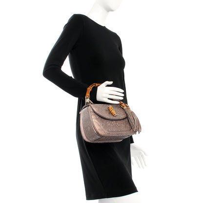 Gucci Lizard Medium New Bamboo Top Handle Bag Pink 3 of 9