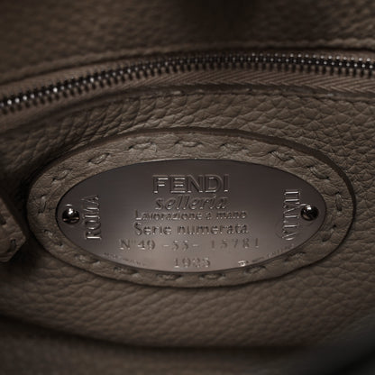 Fendi Cuoio Romano Selleria Bi-Color Mini Peekaboo Iconic Satchel Asfalto Latte 6 of 8