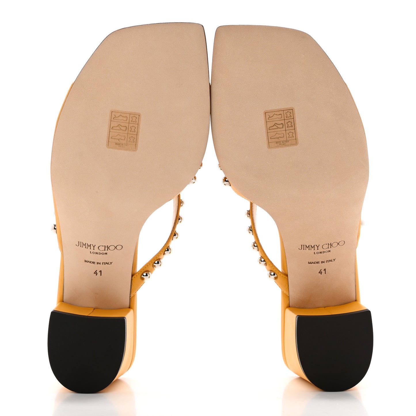 Calfskin Jacci 45 Studded Mule Sandals 41 Sun Silver