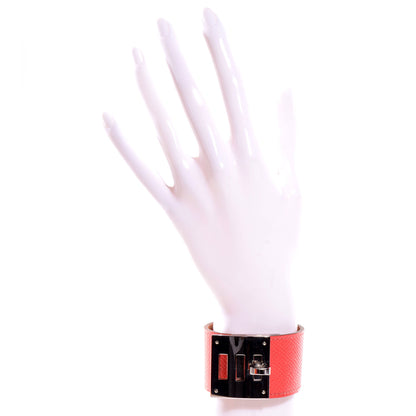Hermes Epsom Kelly Dog Bracelet Rose Jaipur 2 of 7