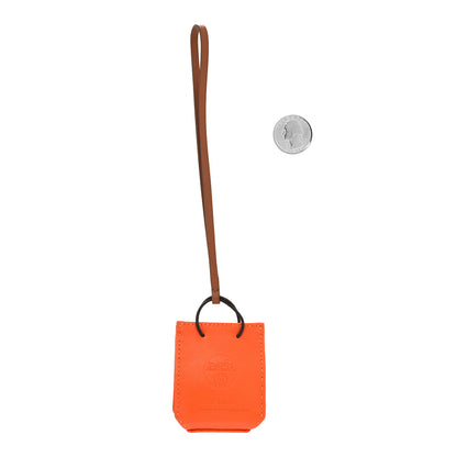 Hermes Milo Lambskin Swift Shopping Bag Charm Feu Gold 2 of 4