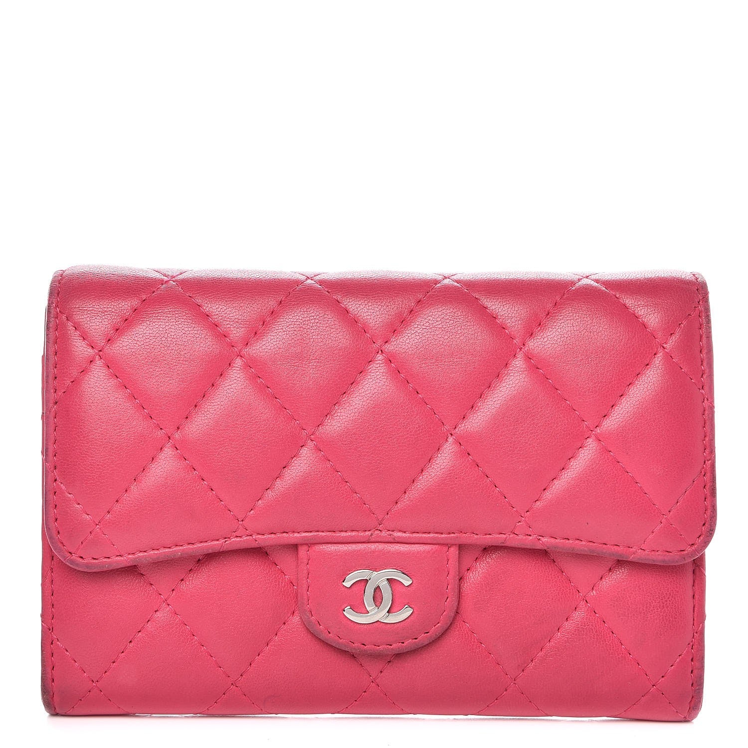 Chanel Lambskin Quilted Small Flap Wallet Pink 1 of 12