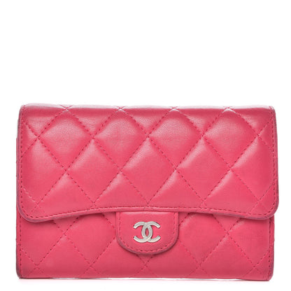 Chanel Lambskin Quilted Small Flap Wallet Pink 1 of 12