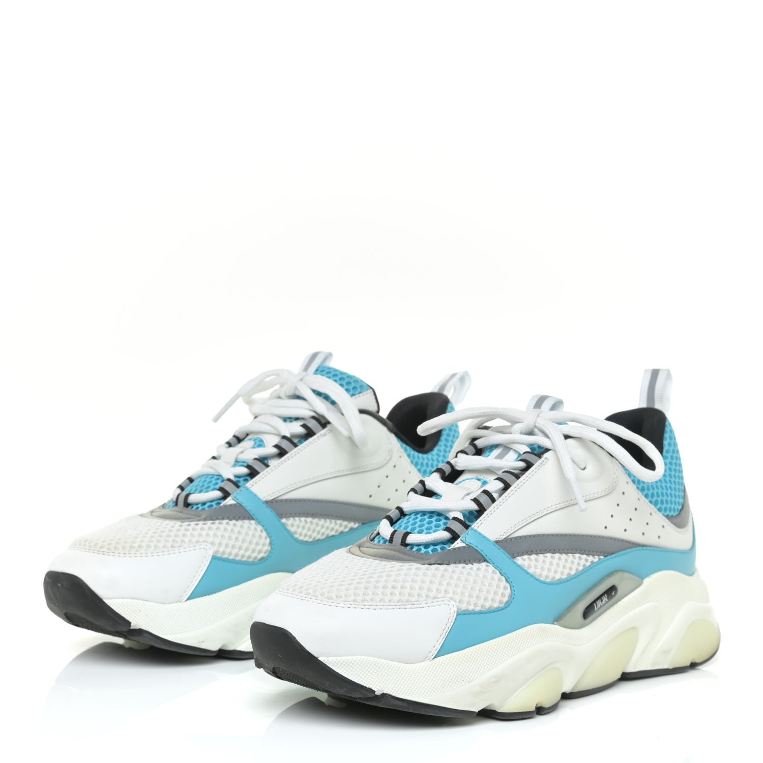Christian Dior Technical Mesh Calfskin Mens B22 Sneakers 43 White Blue Grey 2 of 20