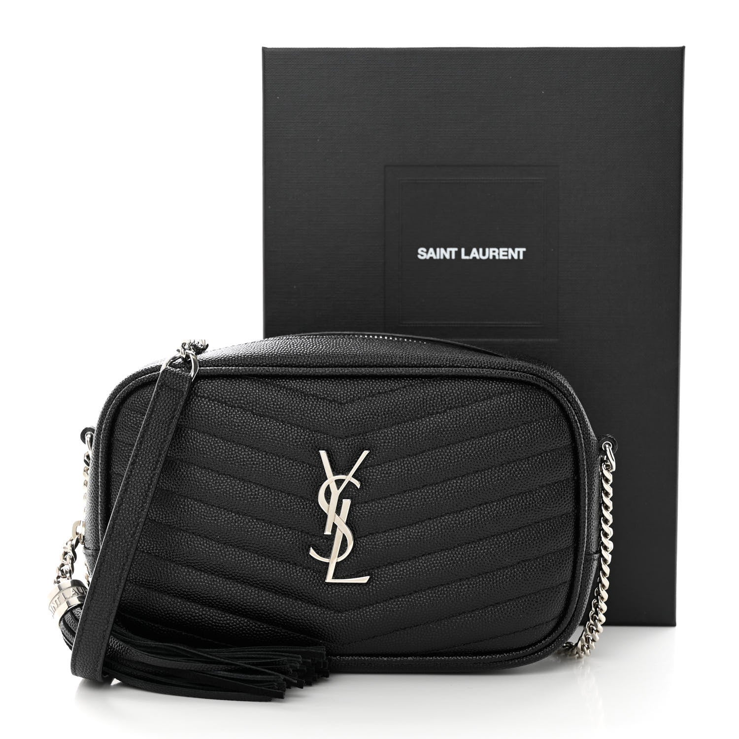 Saint Laurent Grain De Poudre Matelasse Monogram Mini Lou Camera Bag Black 13 of 13