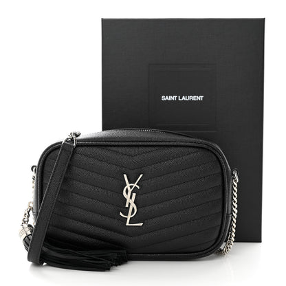 Saint Laurent Grain De Poudre Matelasse Monogram Mini Lou Camera Bag Black 13 of 13