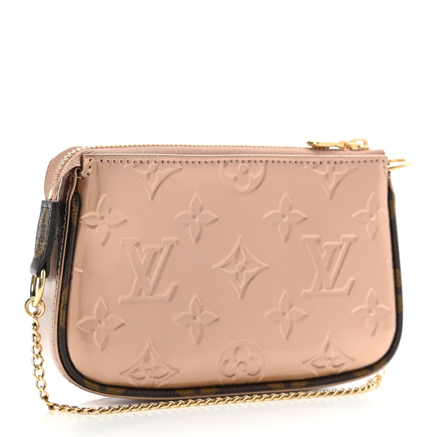 Metallic Vernis Mini Pochette Accessories Rose Gold