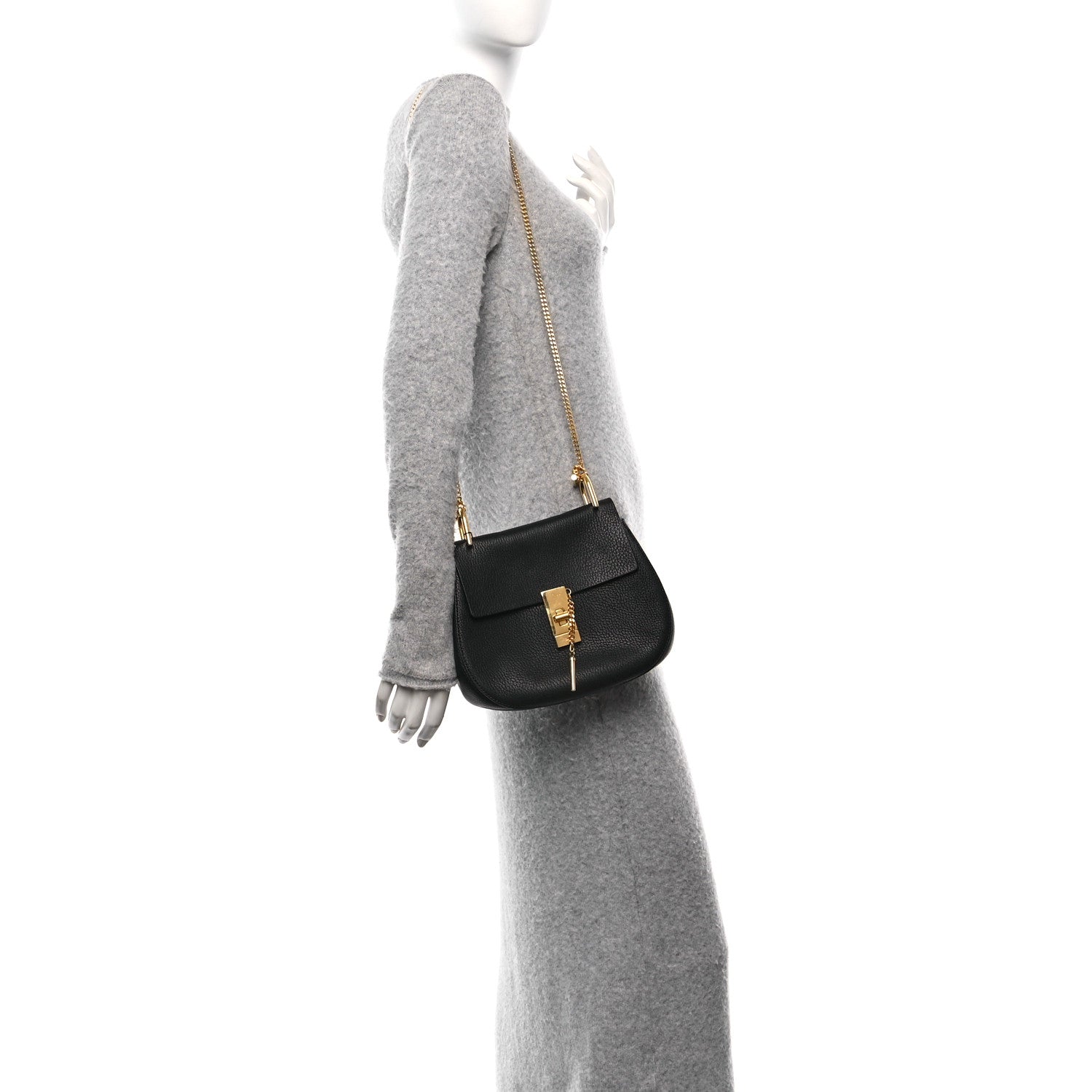 Chloe Grained Lambskin Drew Shoulder Bag Black 2 of 11