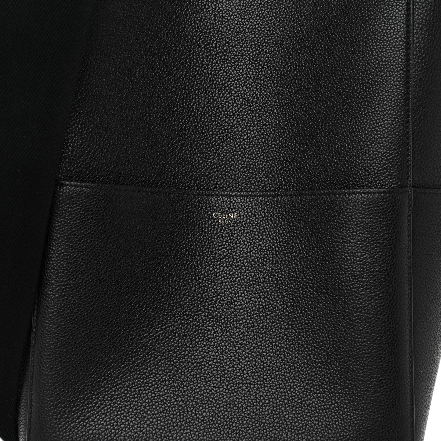 Soft Grained Calfskin Sangle Bucket Bag Black