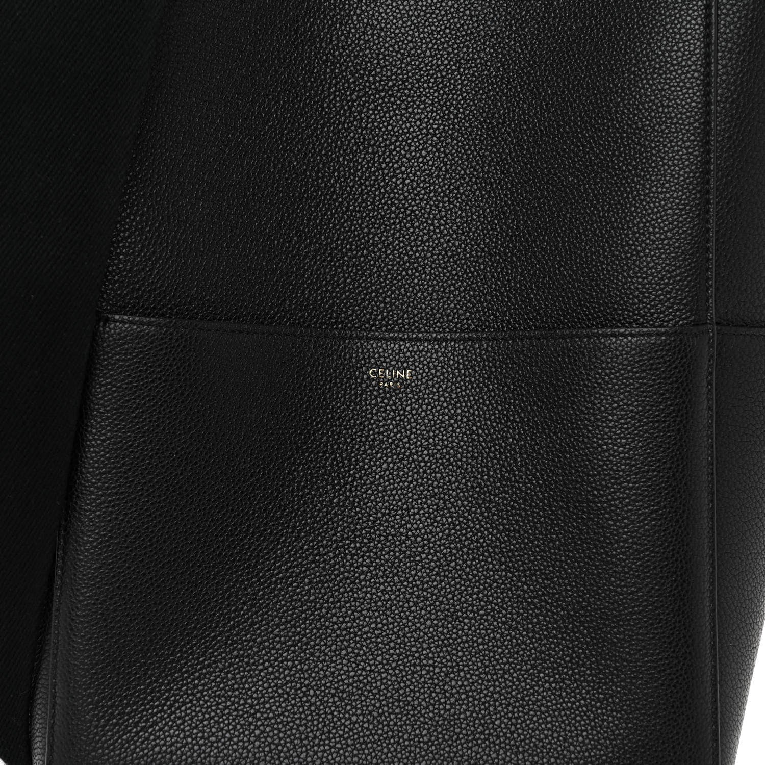 Celine Soft Grained Calfskin Sangle Bucket Bag Black 7 of 9