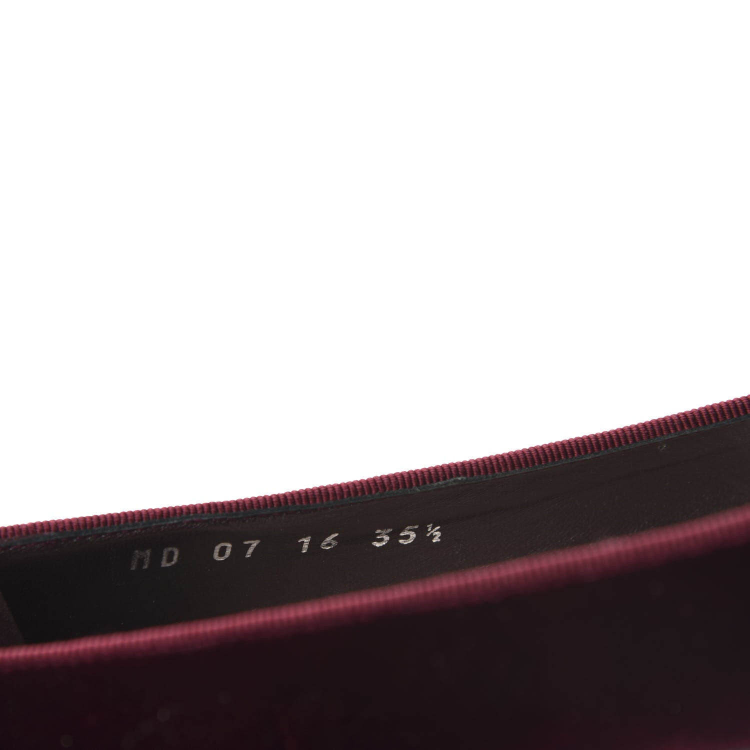 Christian Dior Velvet Tresor Flats 35.5 Bordeaux 11 of 11