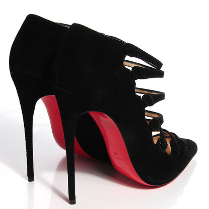 Christian Louboutin Suede Viennana 120 Strappy Booties 40 Black 4 of 7