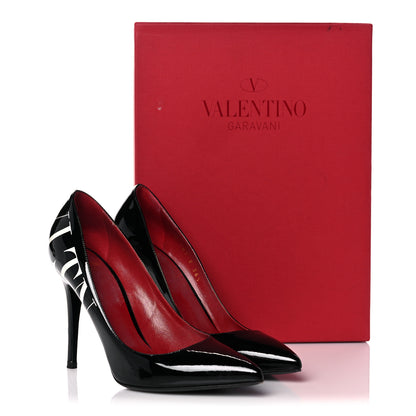 Valentino Garavani Patent VLTN 105mm Pumps 36.5 Black White 12 of 12