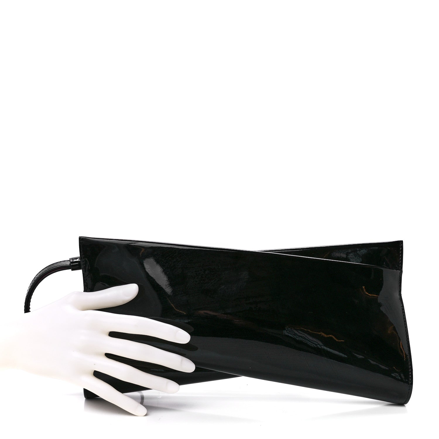 Christian Louboutin Patent Loubi Twist Zip Clutch Bag Black 2 of 10