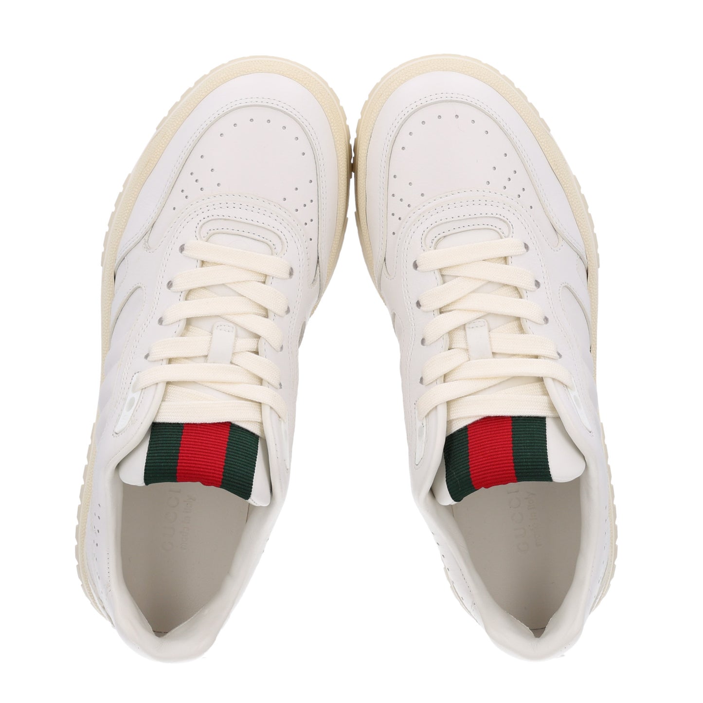 Calfskin Suede Womens Re-Web Sneakers 38.5 White Red