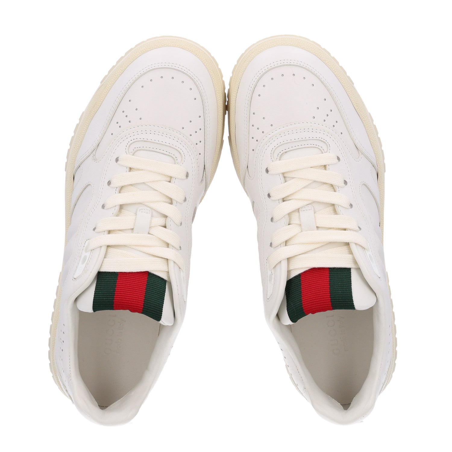 Gucci Calfskin Suede Womens Re-Web Sneakers 38.5 White Red 2 of 10