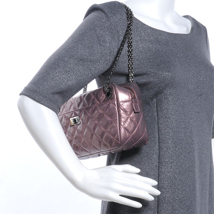 Chanel Metallic Aged Calfskin Quilted Medium Reissue Camera Case Pink 2 of 8
