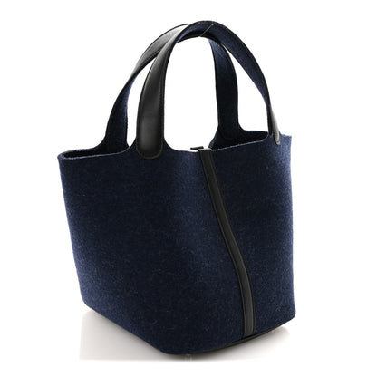 Hermes Feutre Swift Picotin Lock 18 PM Bleu Nuit Black 3 of 9