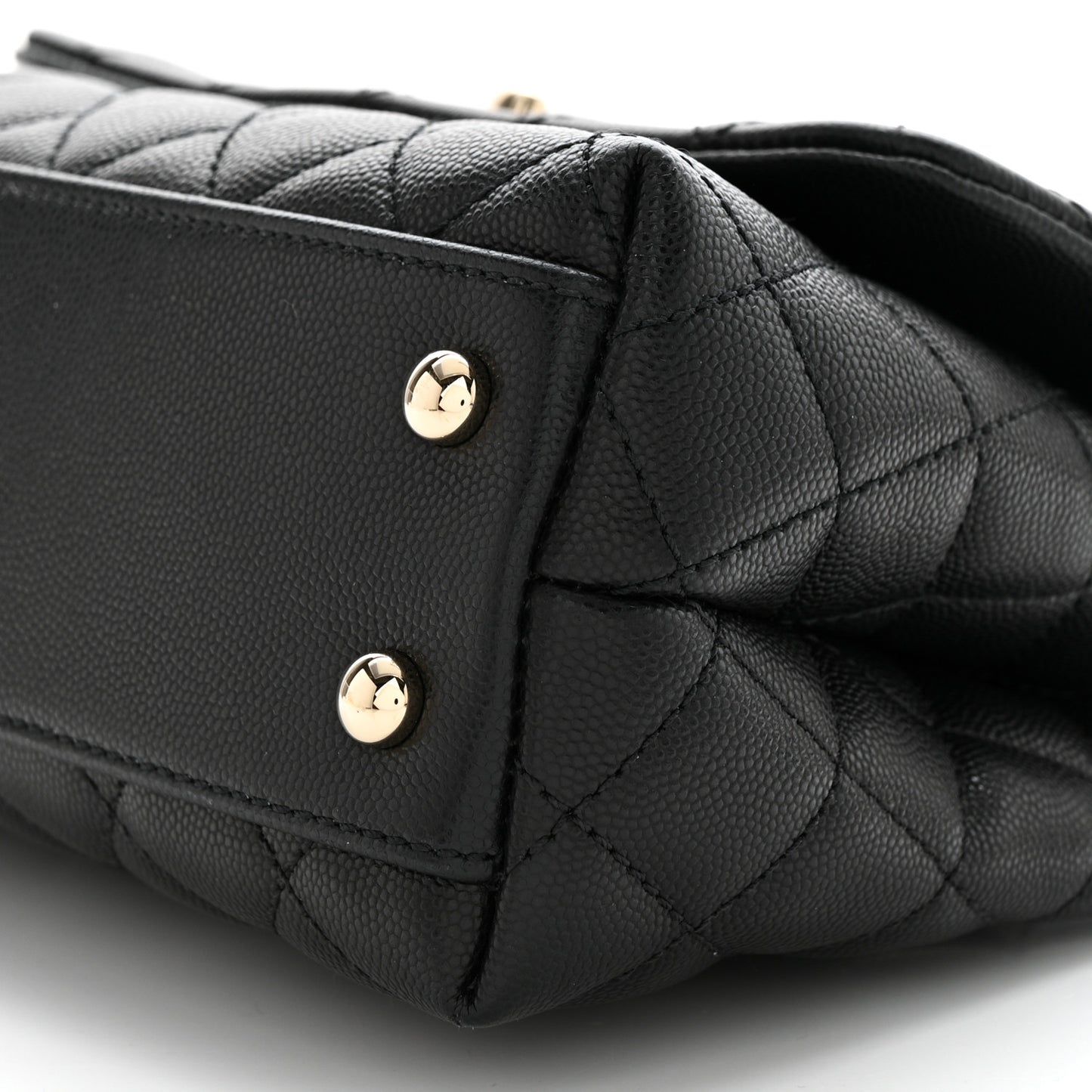 Caviar Quilted Mini Coco Handle Flap Black