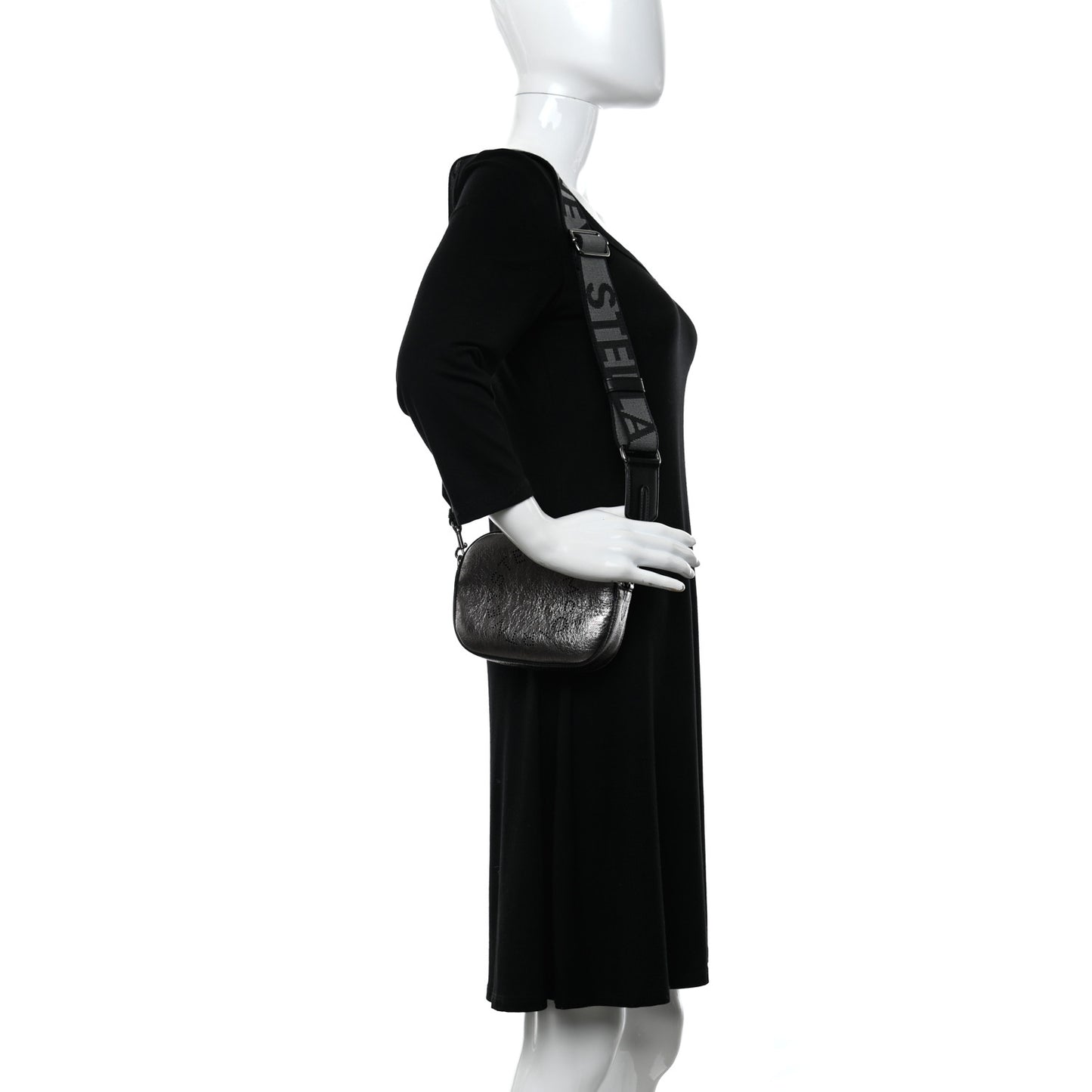 Metallic Eco Alter Nappa Perforated Logo Convertible Belt Bag Silver