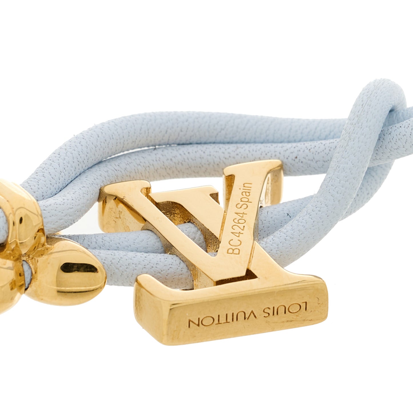 Calfskin LV Bloom Bracelet Light Blue