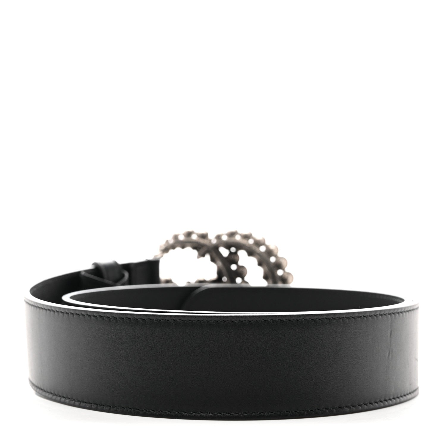 Gucci Calfskin Crystal Double G 40mm Belt 90 36 Black 2 of 5