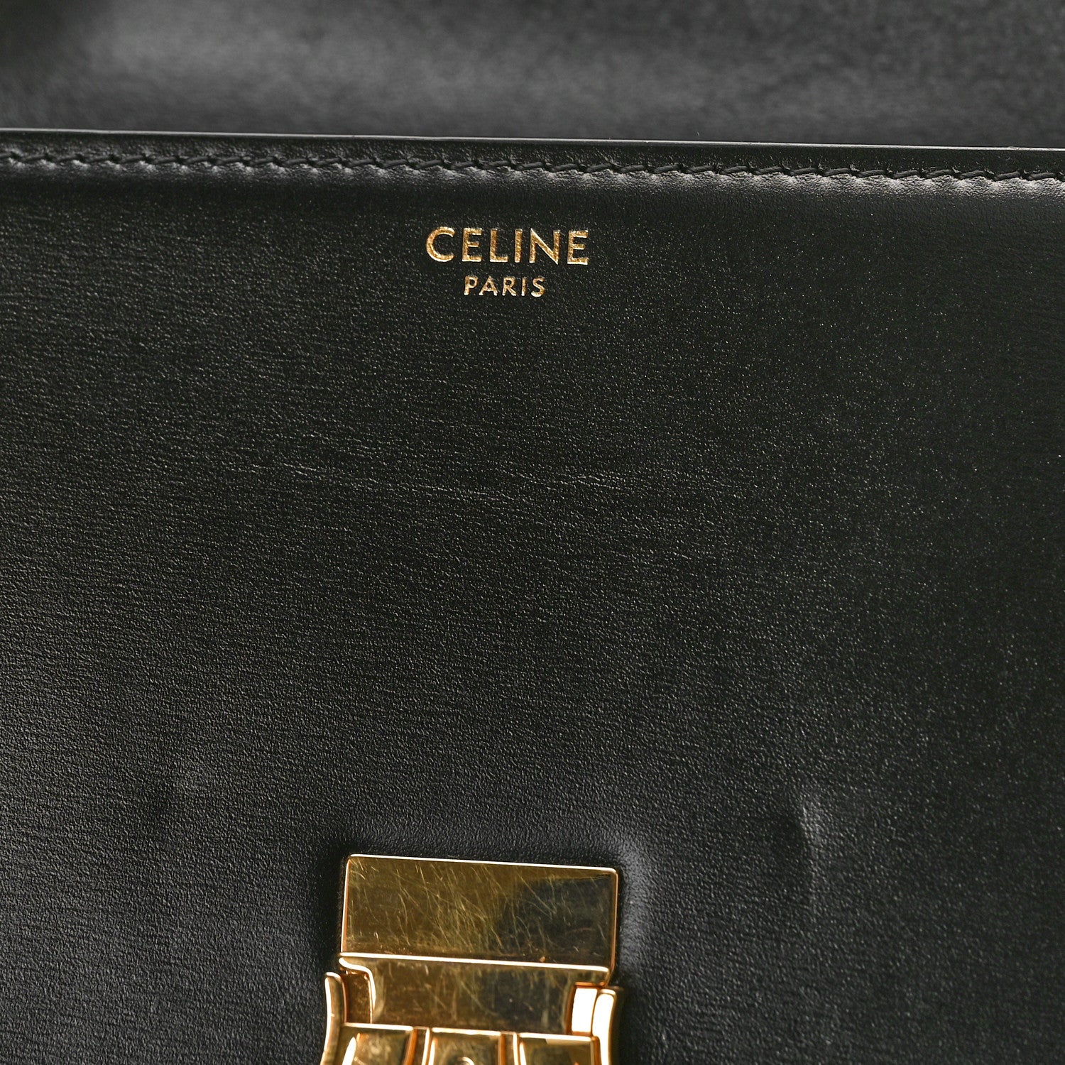 Celine Shiny Calfskin Teen Triomphe Black 12 of 15