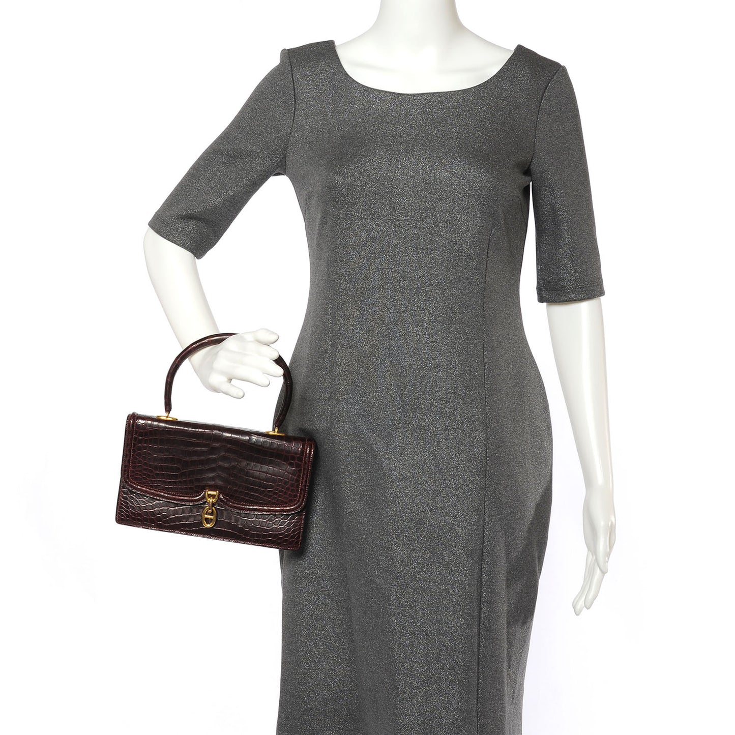 Porosus Crocodile Sac Chaine d Ancre Bordeaux