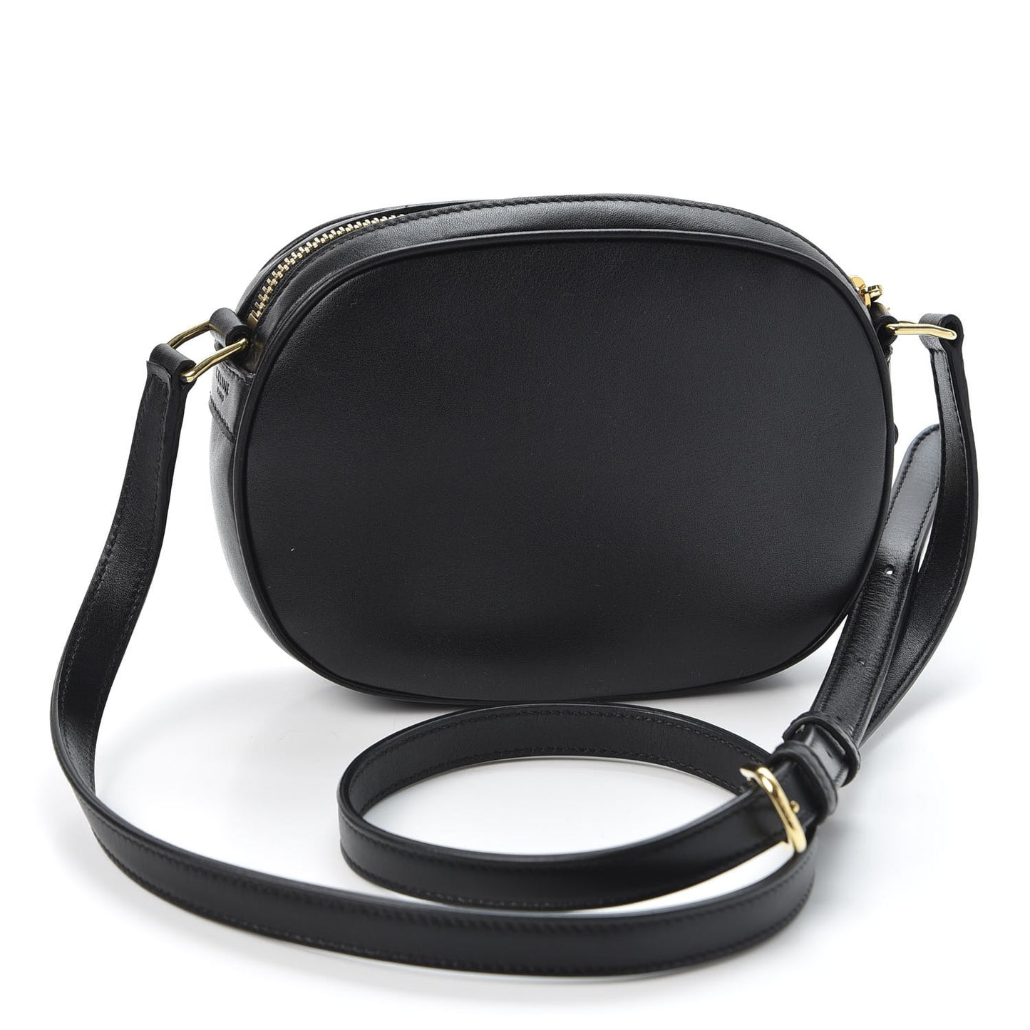 Calfskin Quilted Small C Charm Bag Black