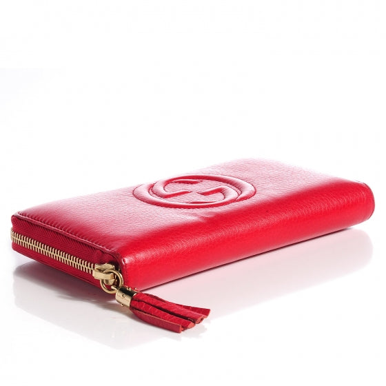 Gucci Pebbled Calfskin Soho Zip Around Wallet Red 5 of 8
