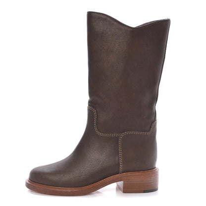 Chanel Calfskin Paris Dallas Boots 37 Dark Gold 1 of 6